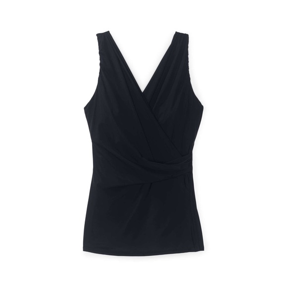 Lands end wrap Tankini swim suit top black 24W DDD - Picture 3 of 4